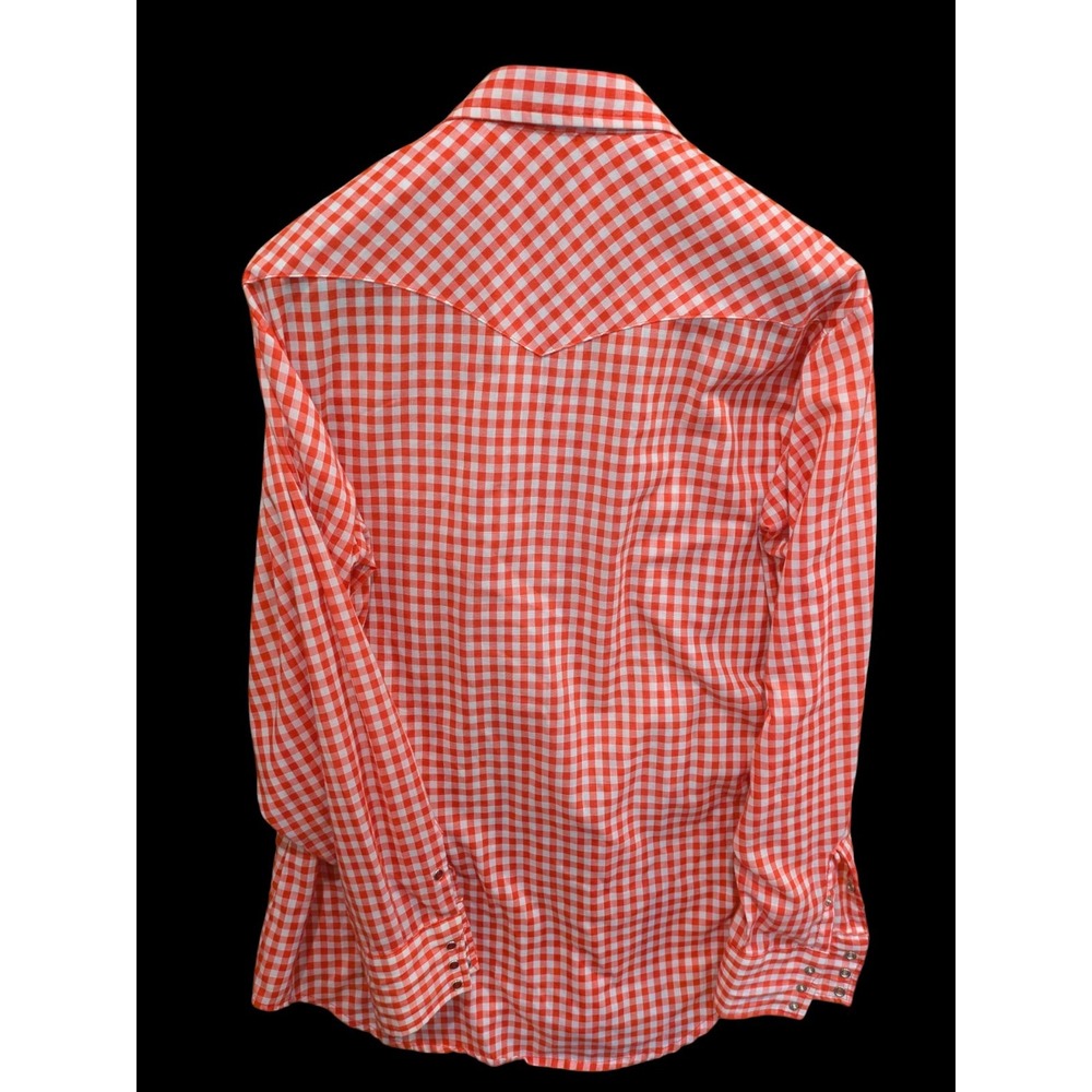 GENUINE ROEBUCKS Large Red Checks Long Sleeve Pearl Snap‎ Shirt - Made USA - Picture 2 of 4
